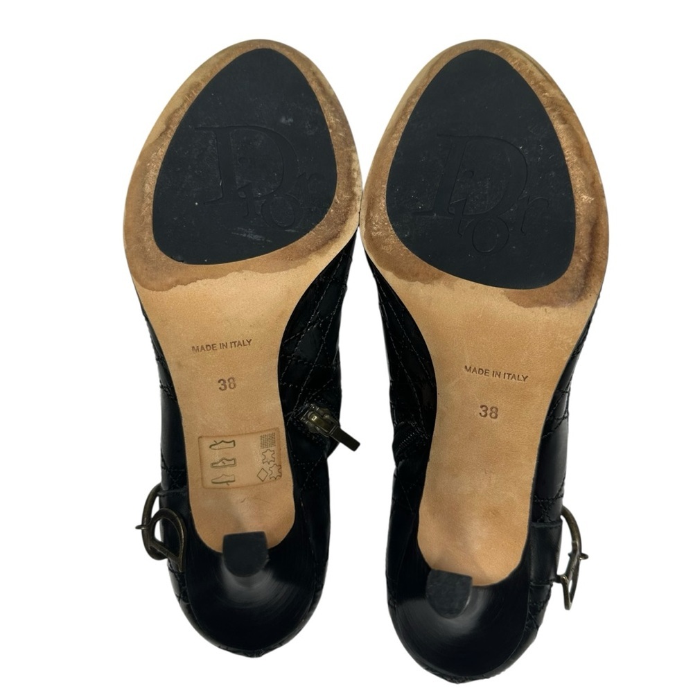Dior Cannage Black Leather Ankle Booties 38 - Picture 13 of 15